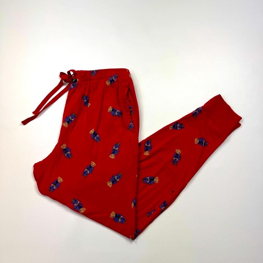 Polo by Ralph Lauren Red Kids Pajama Bottoms with Bear Print Size Medium